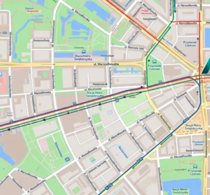 Mapa z zaznaczoną lokalizacją Quarvo Scene w centrum miasta