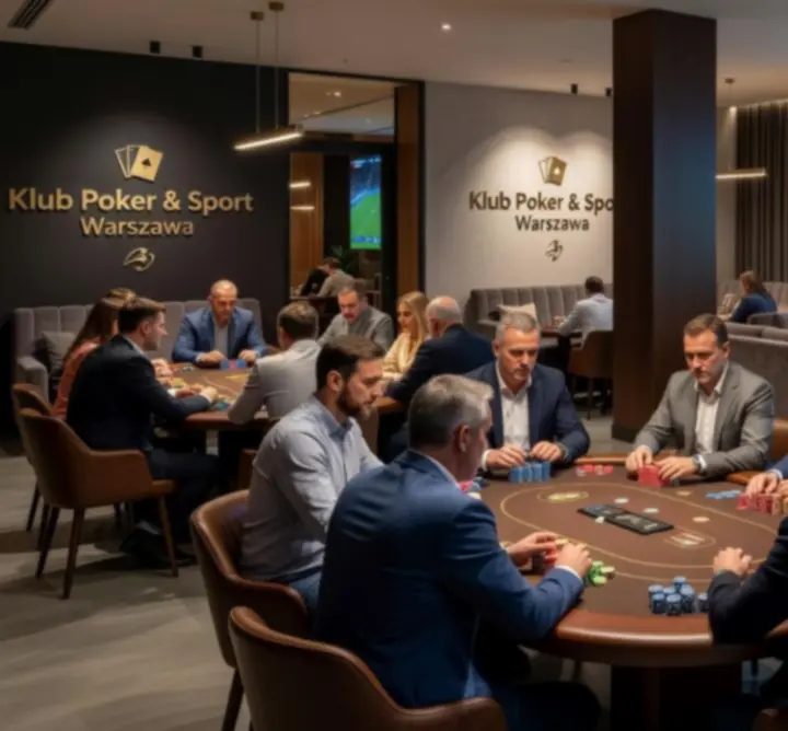 Nowoczesna przestrzeń Quarvo Scene z pokerowym stołem i ekranami sportowymi