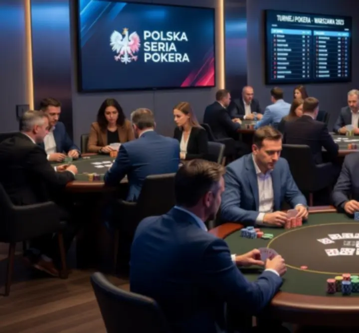 Sala turniejowa Quarvo Scene przygotowana na wydarzenie pokerowe
